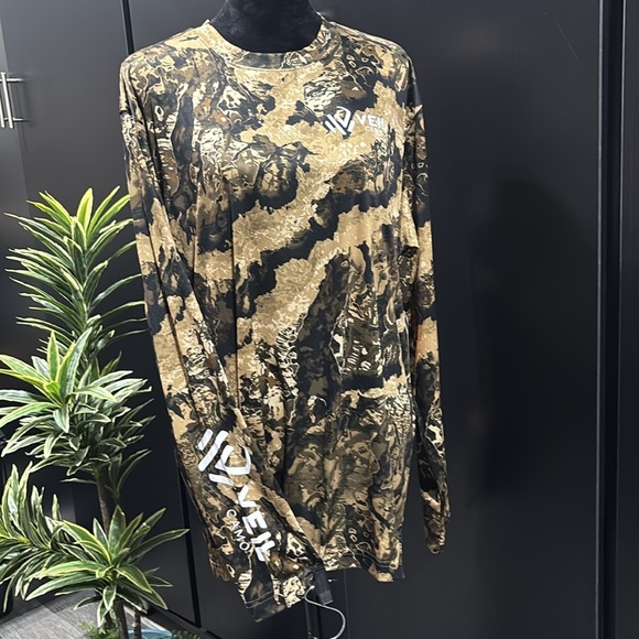 Veil Camo Whitetail/Black,Moisture Wicking, UPF 50 Performance Tee, Hunting,Camo - Picture 1 of 11